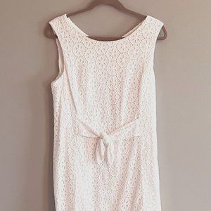 Clarise Shift Dress Resort White Sand Dollar Eyelet